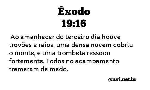 ÊXODO 19:16 NVI NOVA VERSÃO INTERNACIONAL