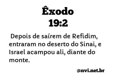 ÊXODO 19:2 NVI NOVA VERSÃO INTERNACIONAL