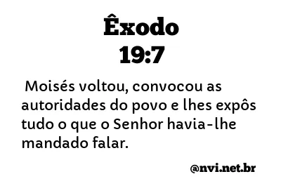 ÊXODO 19:7 NVI NOVA VERSÃO INTERNACIONAL