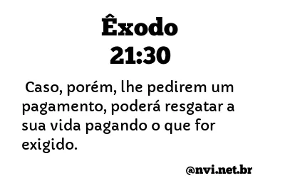 ÊXODO 21:30 NVI NOVA VERSÃO INTERNACIONAL