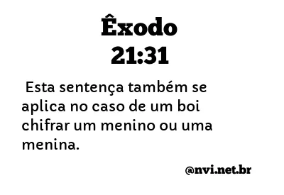 ÊXODO 21:31 NVI NOVA VERSÃO INTERNACIONAL