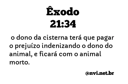 ÊXODO 21:34 NVI NOVA VERSÃO INTERNACIONAL