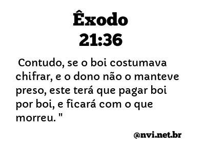 ÊXODO 21:36 NVI NOVA VERSÃO INTERNACIONAL