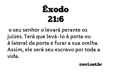 ÊXODO 21:6 NVI NOVA VERSÃO INTERNACIONAL