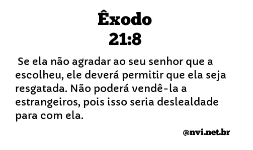 ÊXODO 21:8 NVI NOVA VERSÃO INTERNACIONAL