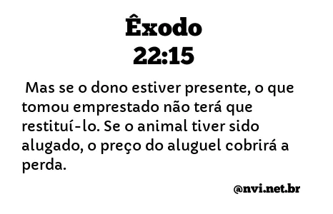 ÊXODO 22:15 NVI NOVA VERSÃO INTERNACIONAL