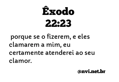 ÊXODO 22:23 NVI NOVA VERSÃO INTERNACIONAL