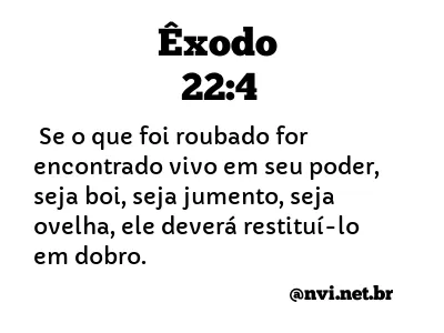 ÊXODO 22:4 NVI NOVA VERSÃO INTERNACIONAL