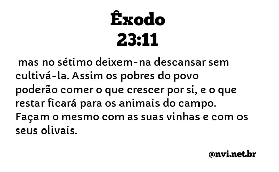 ÊXODO 23:11 NVI NOVA VERSÃO INTERNACIONAL