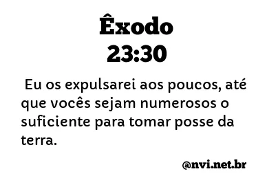 ÊXODO 23:30 NVI NOVA VERSÃO INTERNACIONAL