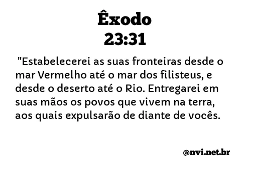 ÊXODO 23:31 NVI NOVA VERSÃO INTERNACIONAL