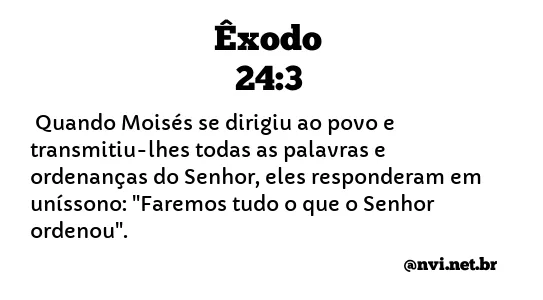 ÊXODO 24:3 NVI NOVA VERSÃO INTERNACIONAL