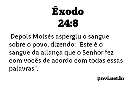 ÊXODO 24:8 NVI NOVA VERSÃO INTERNACIONAL