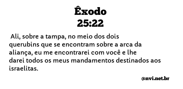 ÊXODO 25:22 NVI NOVA VERSÃO INTERNACIONAL