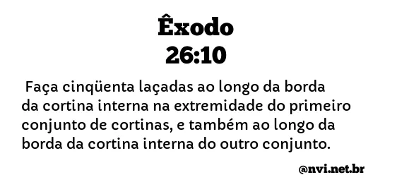 ÊXODO 26:10 NVI NOVA VERSÃO INTERNACIONAL