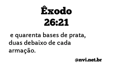 ÊXODO 26:21 NVI NOVA VERSÃO INTERNACIONAL