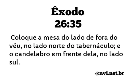 ÊXODO 26:35 NVI NOVA VERSÃO INTERNACIONAL