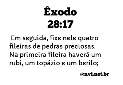 ÊXODO 28:17 NVI NOVA VERSÃO INTERNACIONAL