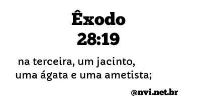 ÊXODO 28:19 NVI NOVA VERSÃO INTERNACIONAL