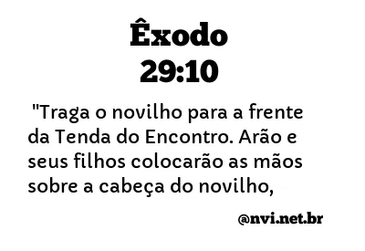 ÊXODO 29:10 NVI NOVA VERSÃO INTERNACIONAL