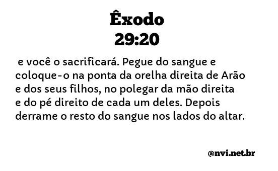 ÊXODO 29:20 NVI NOVA VERSÃO INTERNACIONAL