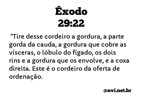 ÊXODO 29:22 NVI NOVA VERSÃO INTERNACIONAL