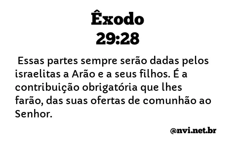 ÊXODO 29:28 NVI NOVA VERSÃO INTERNACIONAL