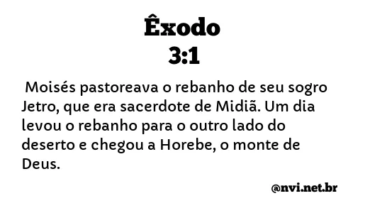 ÊXODO 3:1 NVI NOVA VERSÃO INTERNACIONAL