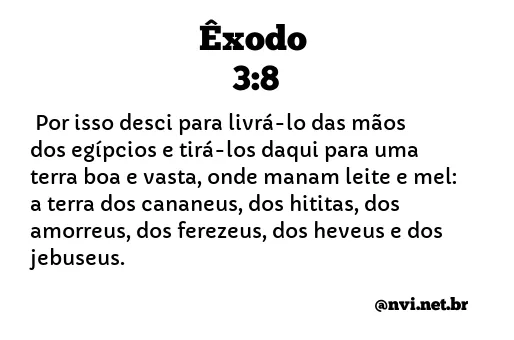 ÊXODO 3:8 NVI NOVA VERSÃO INTERNACIONAL