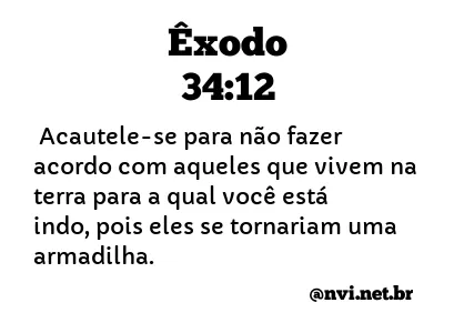 ÊXODO 34:12 NVI NOVA VERSÃO INTERNACIONAL