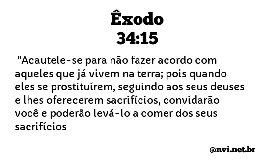 ÊXODO 34:15 NVI NOVA VERSÃO INTERNACIONAL