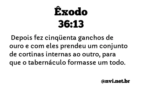 ÊXODO 36:13 NVI NOVA VERSÃO INTERNACIONAL