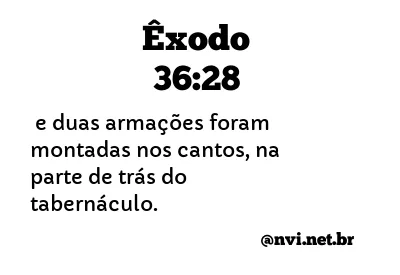 ÊXODO 36:28 NVI NOVA VERSÃO INTERNACIONAL