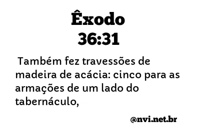 ÊXODO 36:31 NVI NOVA VERSÃO INTERNACIONAL