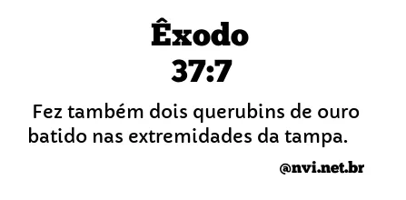 ÊXODO 37:7 NVI NOVA VERSÃO INTERNACIONAL