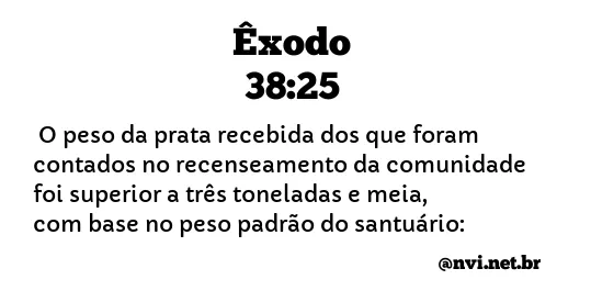 ÊXODO 38:25 NVI NOVA VERSÃO INTERNACIONAL