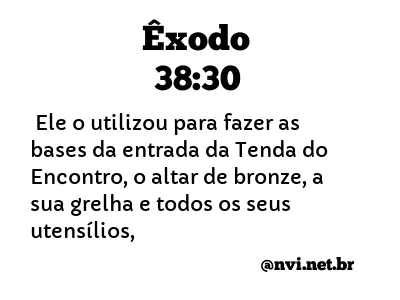 ÊXODO 38:30 NVI NOVA VERSÃO INTERNACIONAL