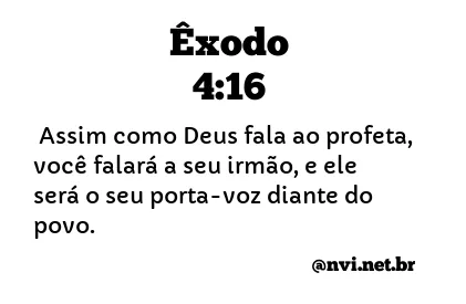 ÊXODO 4:16 NVI NOVA VERSÃO INTERNACIONAL