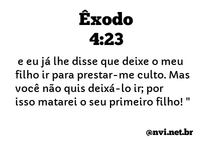 ÊXODO 4:23 NVI NOVA VERSÃO INTERNACIONAL