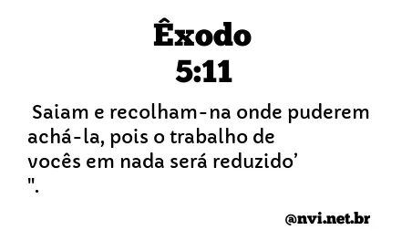 ÊXODO 5:11 NVI NOVA VERSÃO INTERNACIONAL