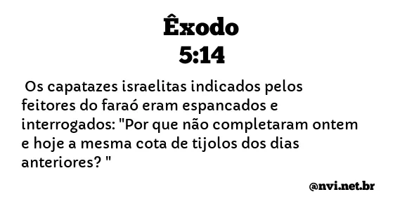 ÊXODO 5:14 NVI NOVA VERSÃO INTERNACIONAL