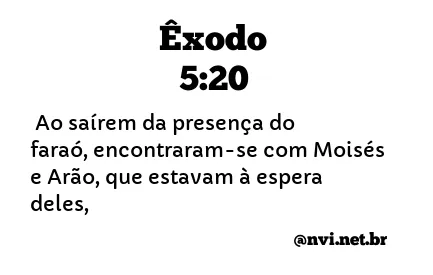 ÊXODO 5:20 NVI NOVA VERSÃO INTERNACIONAL