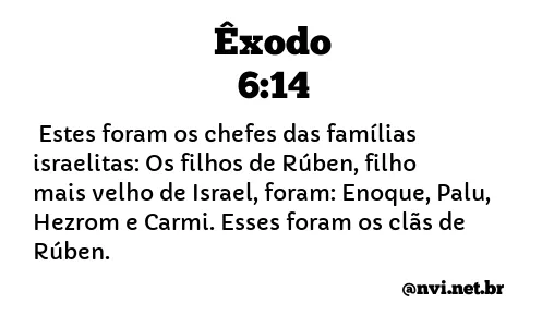 ÊXODO 6:14 NVI NOVA VERSÃO INTERNACIONAL