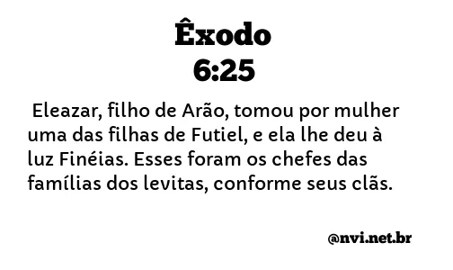 ÊXODO 6:25 NVI NOVA VERSÃO INTERNACIONAL