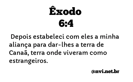 ÊXODO 6:4 NVI NOVA VERSÃO INTERNACIONAL