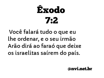 ÊXODO 7:2 NVI NOVA VERSÃO INTERNACIONAL