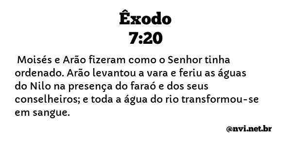 ÊXODO 7:20 NVI NOVA VERSÃO INTERNACIONAL