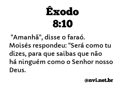 ÊXODO 8:10 NVI NOVA VERSÃO INTERNACIONAL