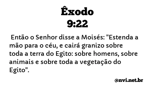 ÊXODO 9:22 NVI NOVA VERSÃO INTERNACIONAL