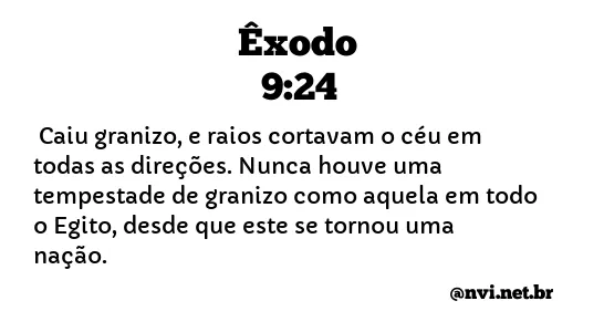 ÊXODO 9:24 NVI NOVA VERSÃO INTERNACIONAL